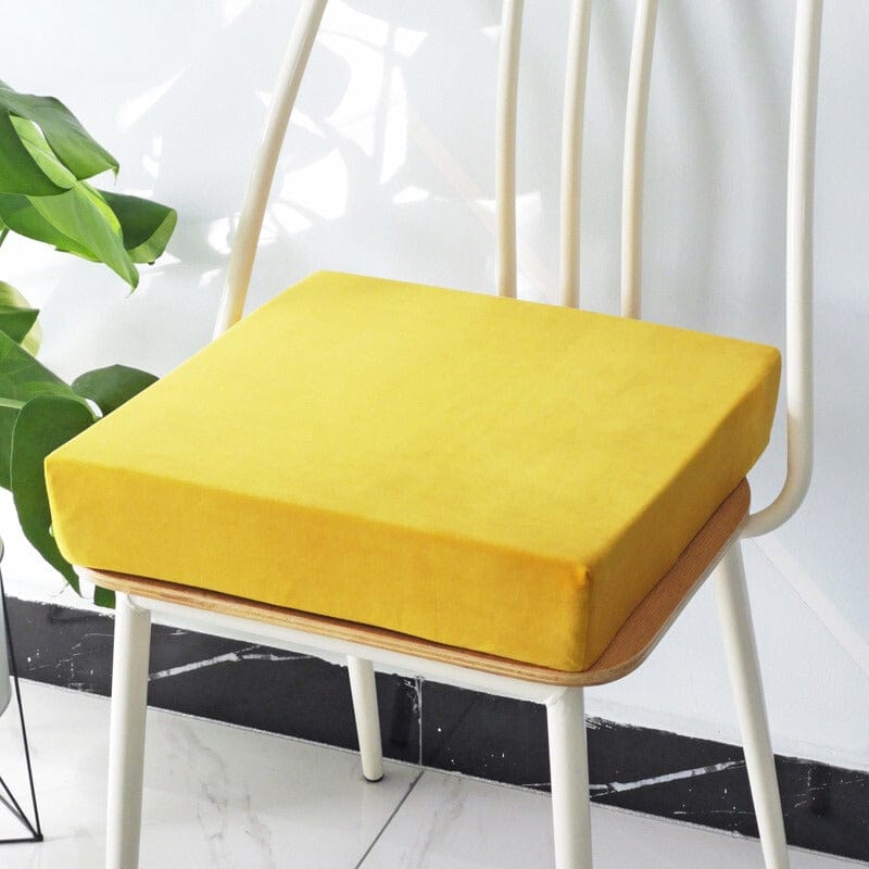 Coussin | Coussin de Chaise Epais Jaune / 40x40x3cm