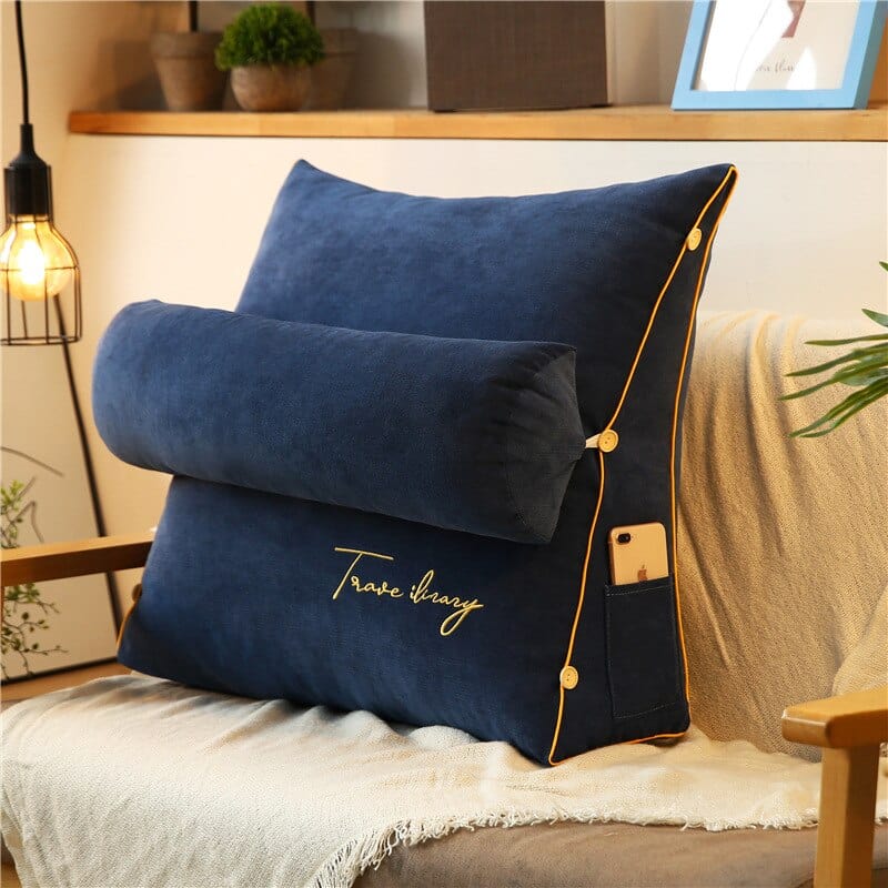 Coussin | Coussin de Lecture pour Canapé Bleu Nocturne / 45x45x20cm