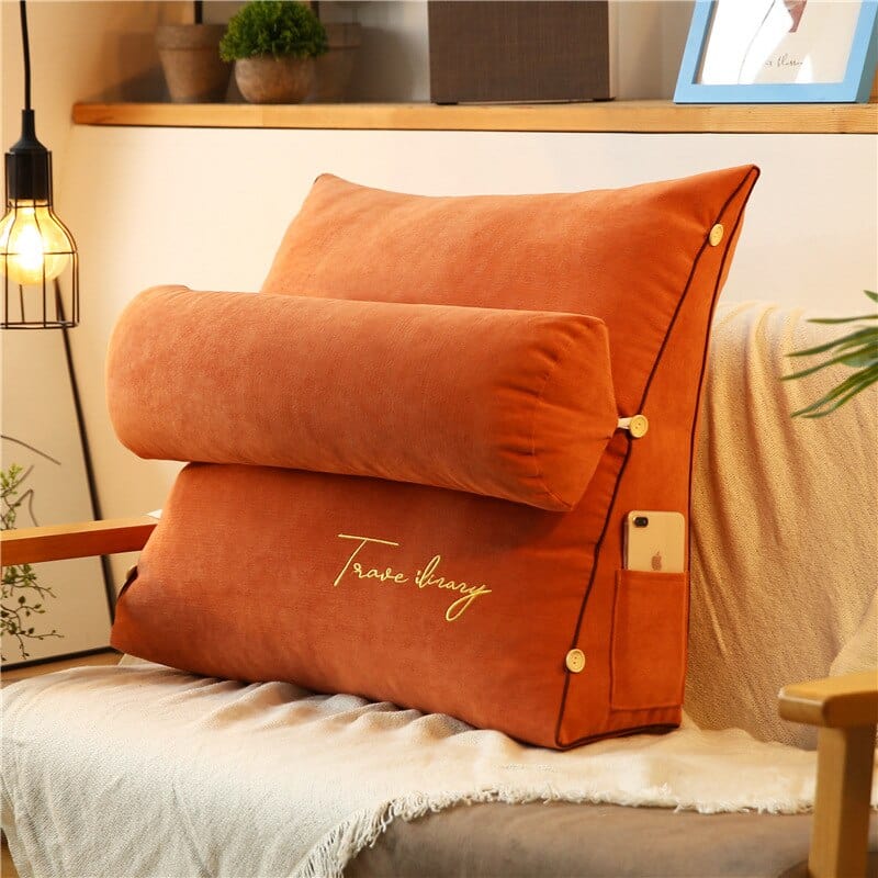 Coussin | Coussin de Lecture pour Canapé Orange / 45x45x20cm