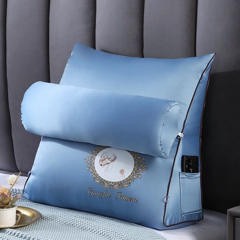 Coussin | Coussin de Lecture pour Lire au Lit Bleu / 45x45x20cm