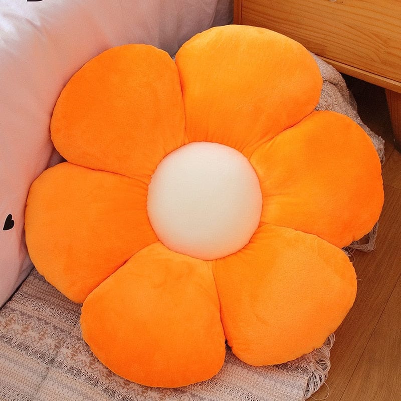 Coussin | Coussin en Forme de Fleur Orange / 30cm