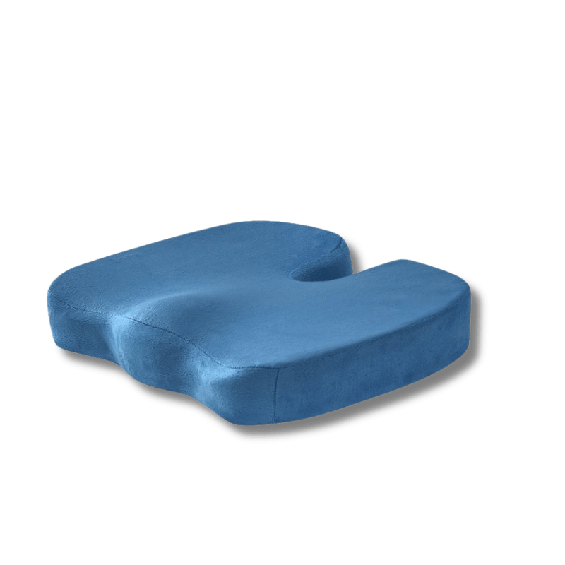 Coussin | Coussin Ergonomique Coccyx 2- Bleu / A- Coton à Mémoire de Forme