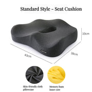 Coussin | Coussin Mémoire de Forme Soutien Lombaire/Coccyx Assise Standard Grise Foncée