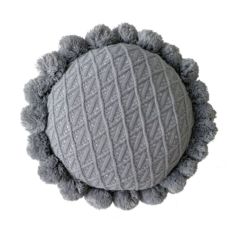 Coussin | Coussin Pompom  Gris / 50x50cm