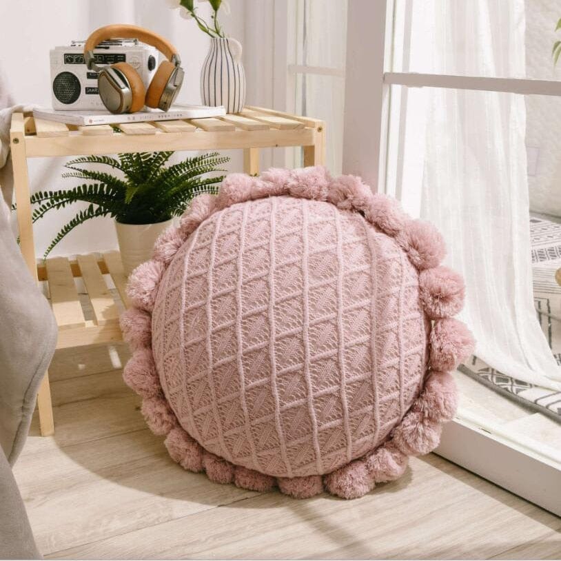 Coussin | Coussin Pompom  Rose / 50x50cm