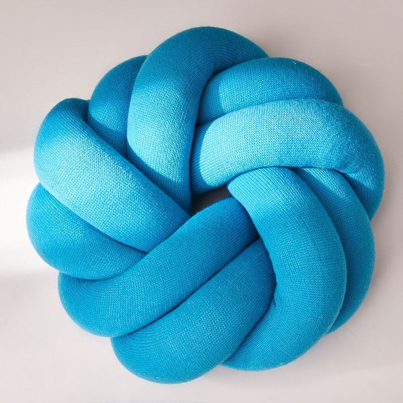 Coussin | Coussin Rond Tressé Bleu / 25-30cm