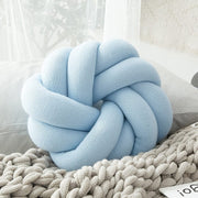 Coussin | Coussin Rond Tressé Bleu Pastel / 25-30cm