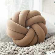 Coussin | Coussin Rond Tressé Chocolat / 25-30cm