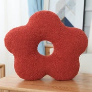 Coussin | Coussin Velours Fleurs Rouge