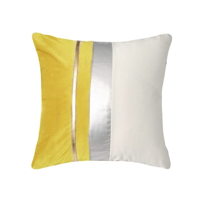 Coussin | Housse de Coussin en Velours Jaune - 45x45cm