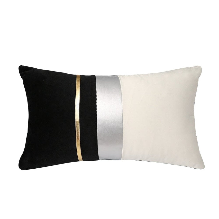 Coussin | Housse de Coussin en Velours Noir - 30x50cm