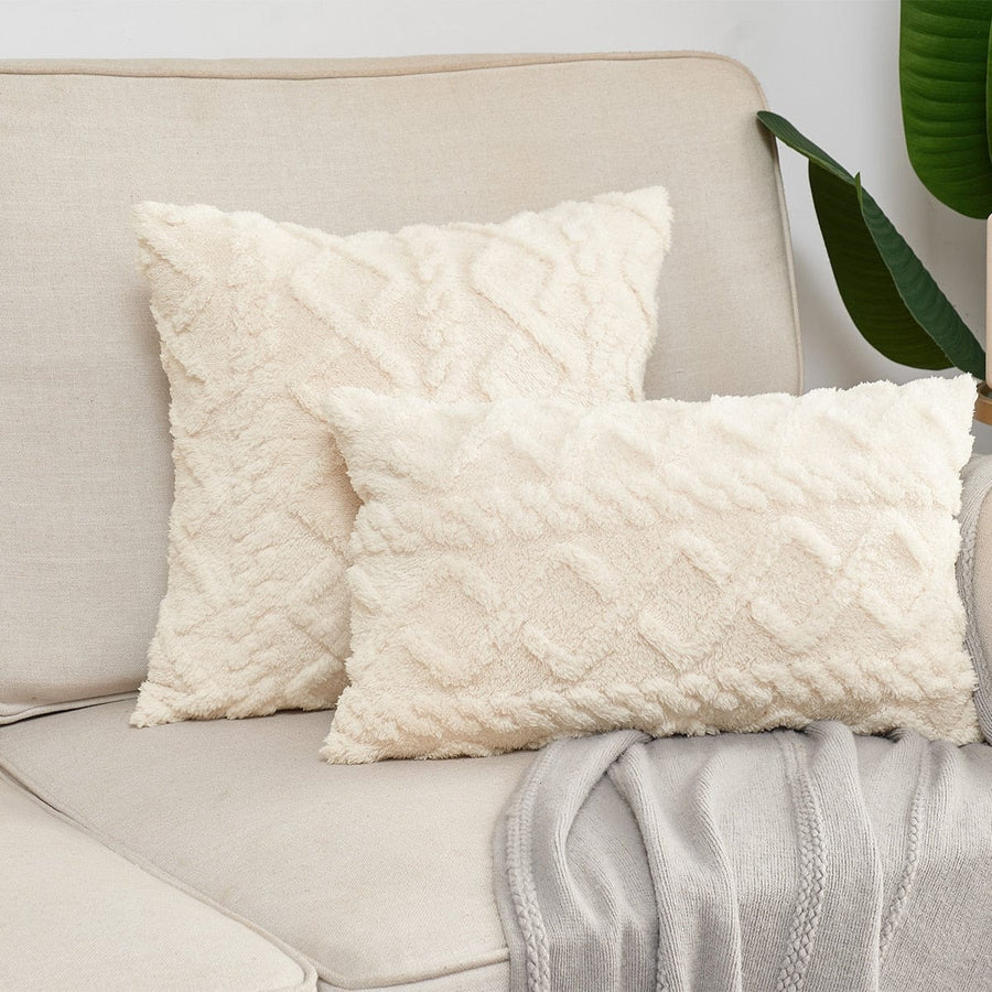 Coussin | Housse de Coussin Inspiration Nordique  Blanc / 30x50cm