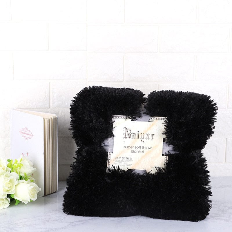 Coussin | Housses Coussin Fluffy Noir / 50x70cm