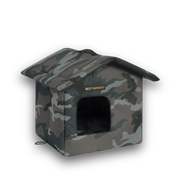 Coussin | Niche Extérieur pour Chat Gris Camouflage / 33CM x 33CM x 35CM