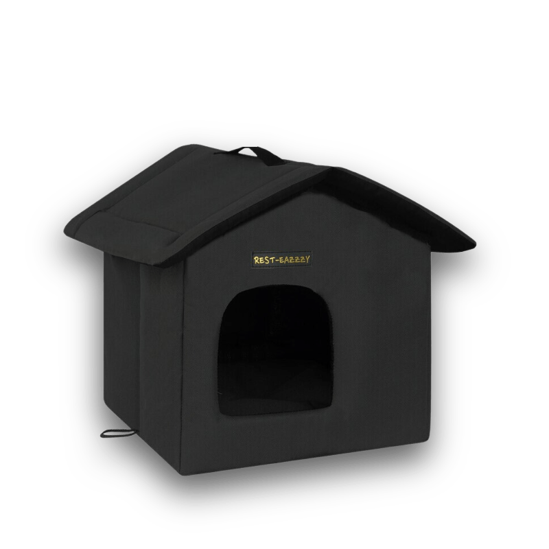 Coussin | Niche Extérieur pour Chat Noir / 33CM x 33CM x 35CM