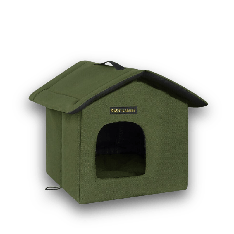 Coussin | Niche Extérieur pour Chat Vert / 33CM x 33CM x 35CM