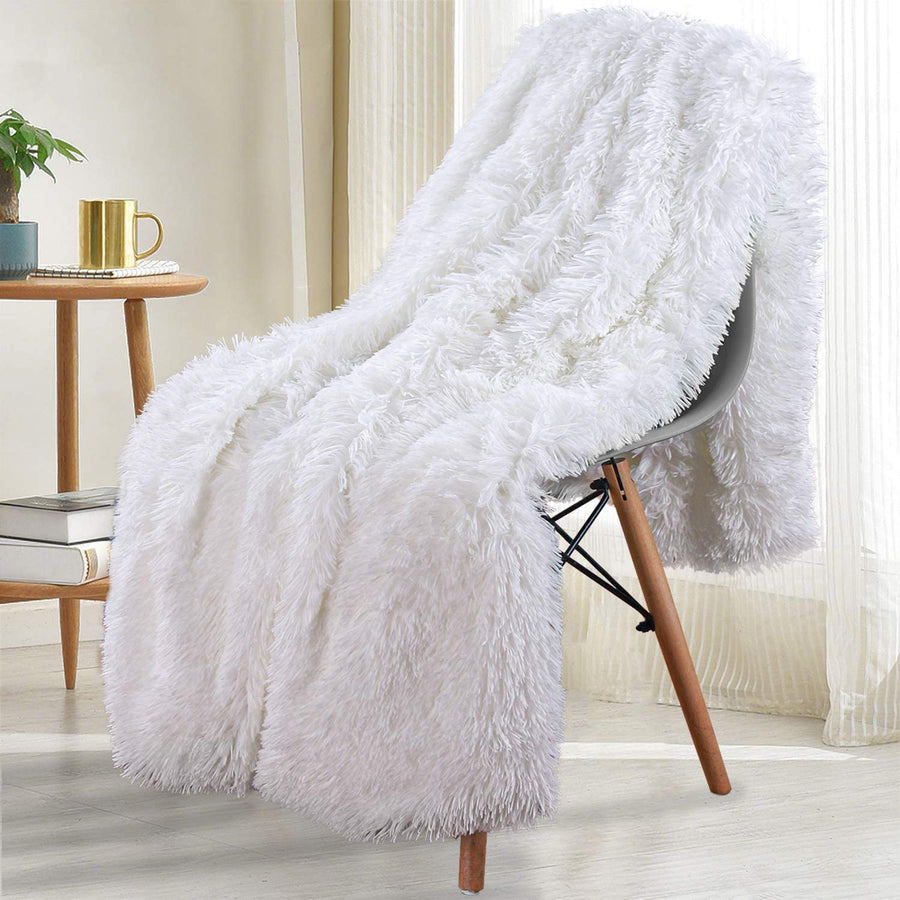 Plaid | Couverture Fluffy Plaid Blanc / 127cmx152cm