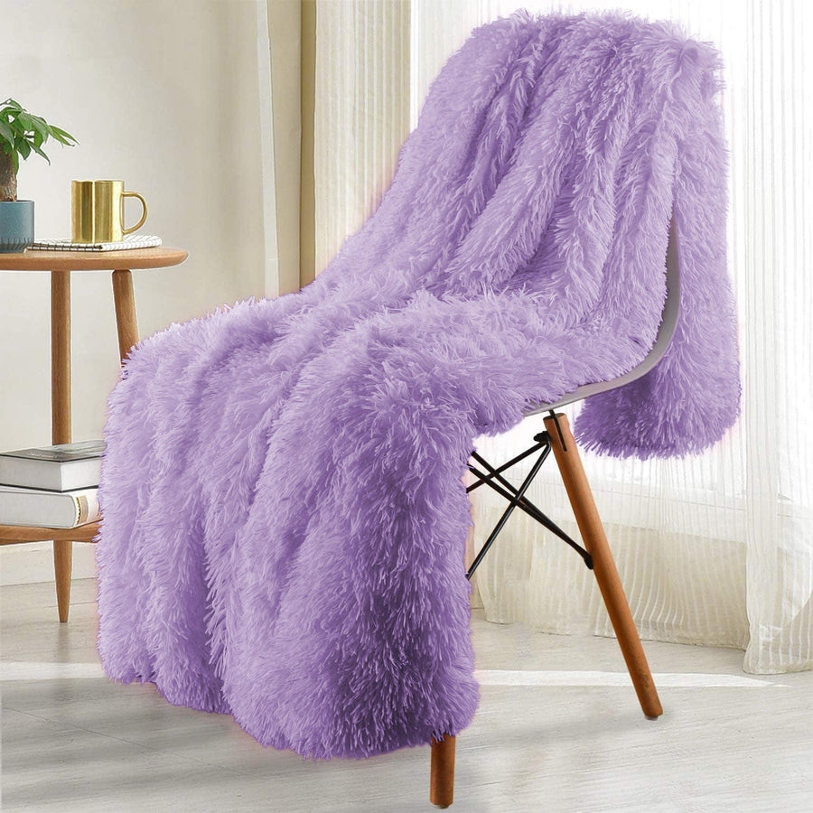 Plaid | Couverture Fluffy Plaid Violet / 127cmx152cm