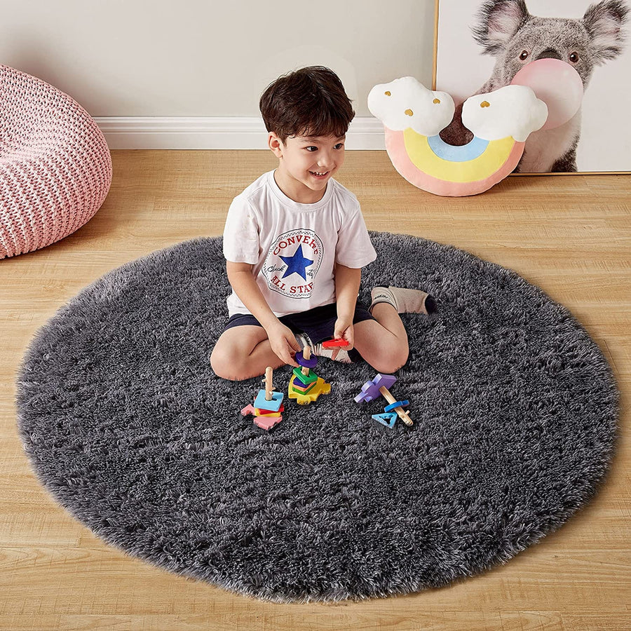 Tapis | Tapis rond 92cmx92cm / Gris Foncé