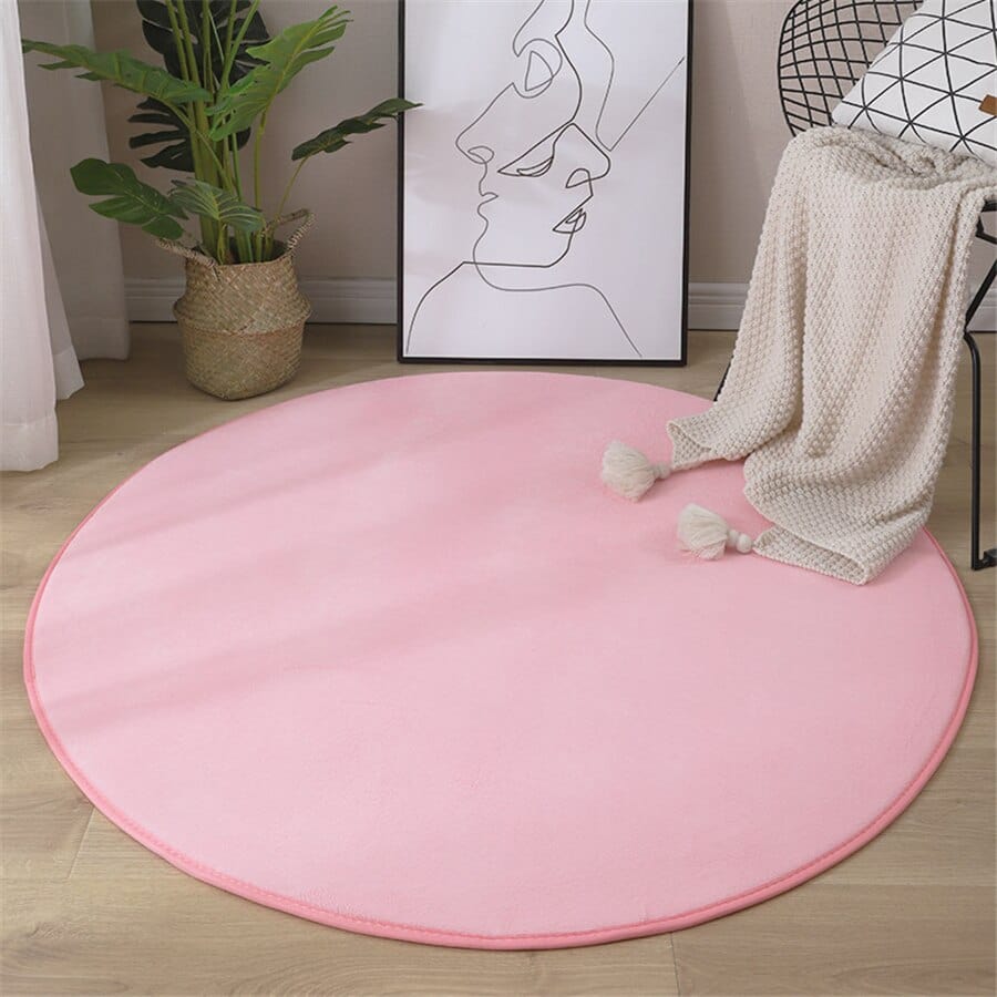 Tapis | Tapis Ronds  Rose Clair / 60x60cm